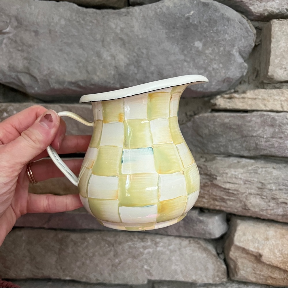 MacKenzie Childs Parchment Check Creamer